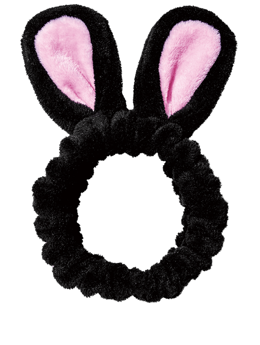 CHASIN’ RABBITS Spa Headband for Washing Face – Black Rabbit | Skincare Headbands Makeup Headband for Washing Face | Black Headband Hair Styling Accessories Face Wash Headband (8.26" X 5.5")